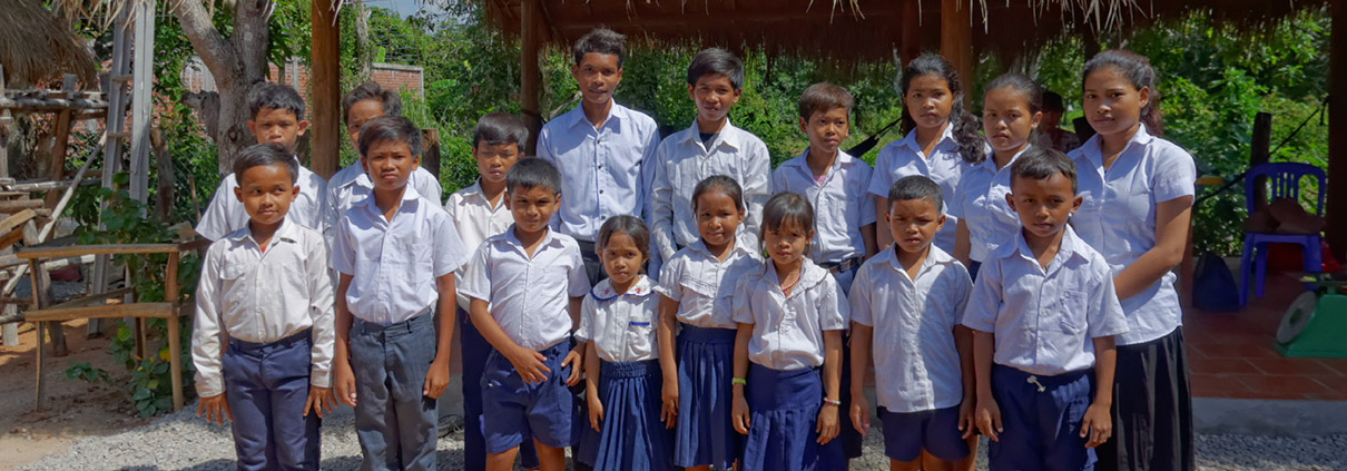 Les enfants vivant à la Maison des Sourires de Battambang